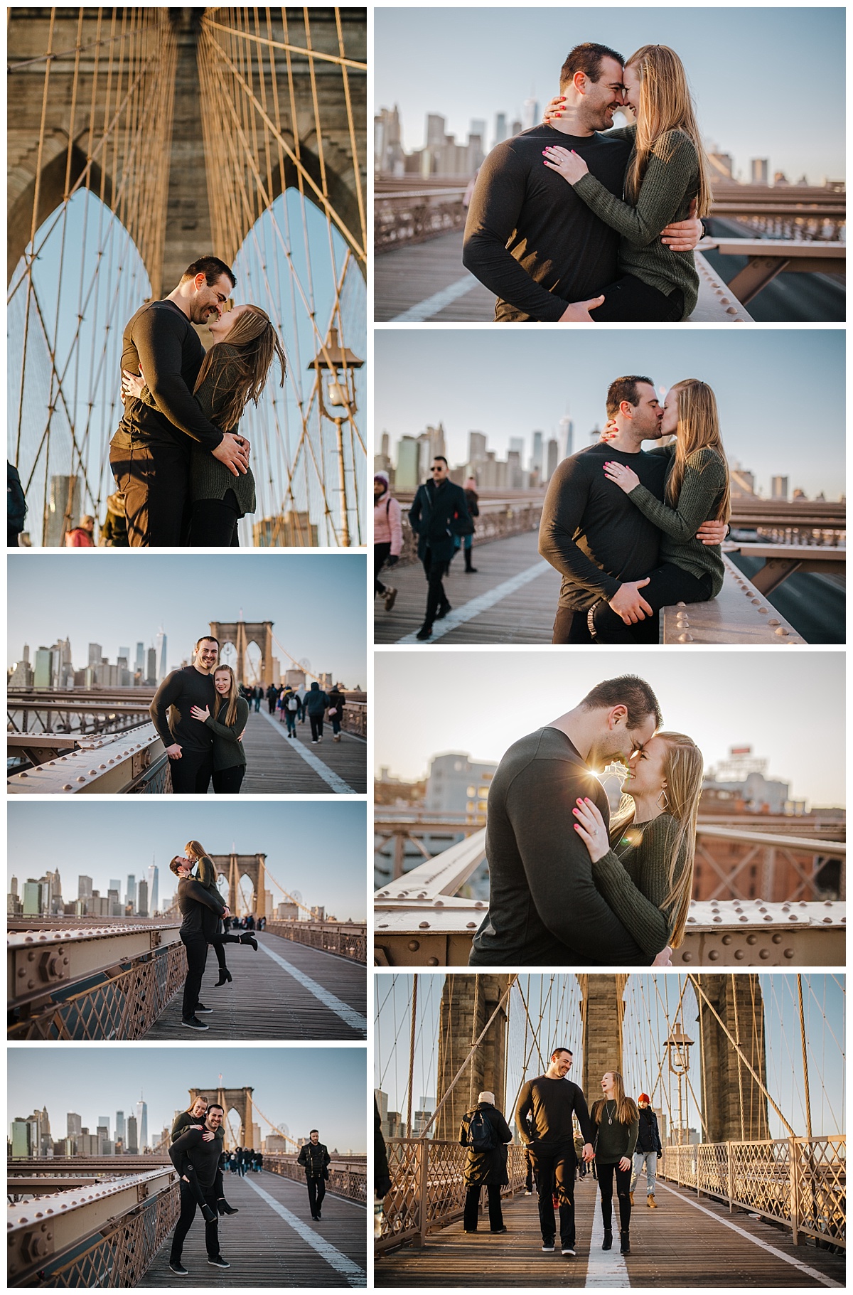 Brooklyn Bridge - NYC Destination Engagement Session - Sara & Tim