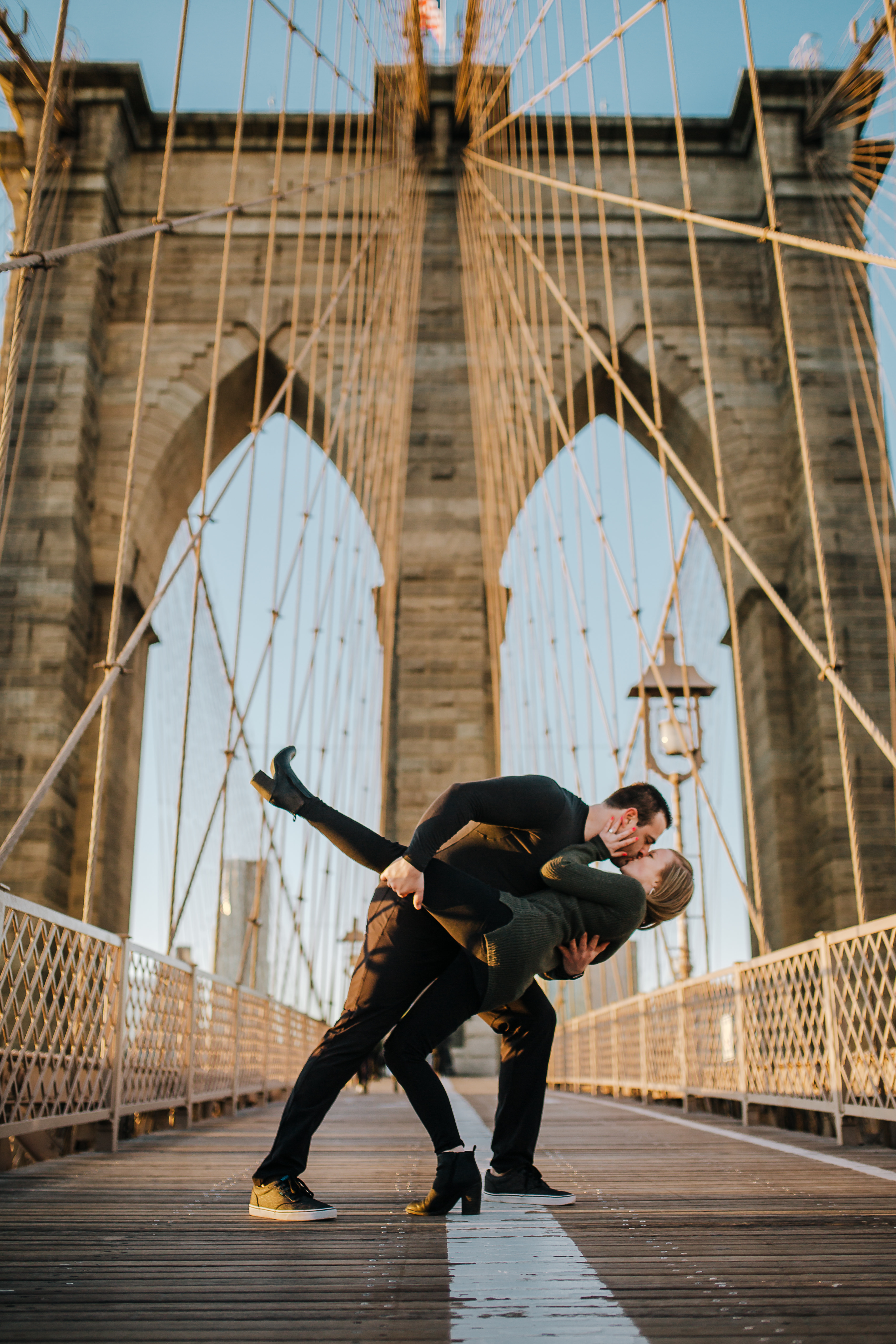 Brooklyn Bridge - NYC Destination Engagement Photos - Sara & Tim