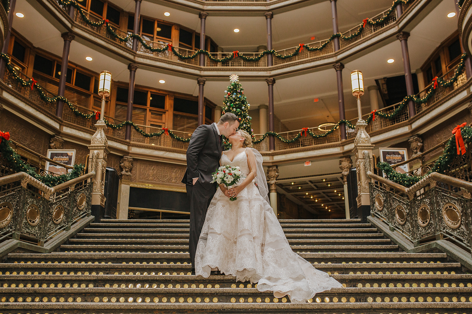 Mr. & Mrs. Lewis - Christmas Themed Wedding - The Hyatt Regency Cleveland at the Arcade